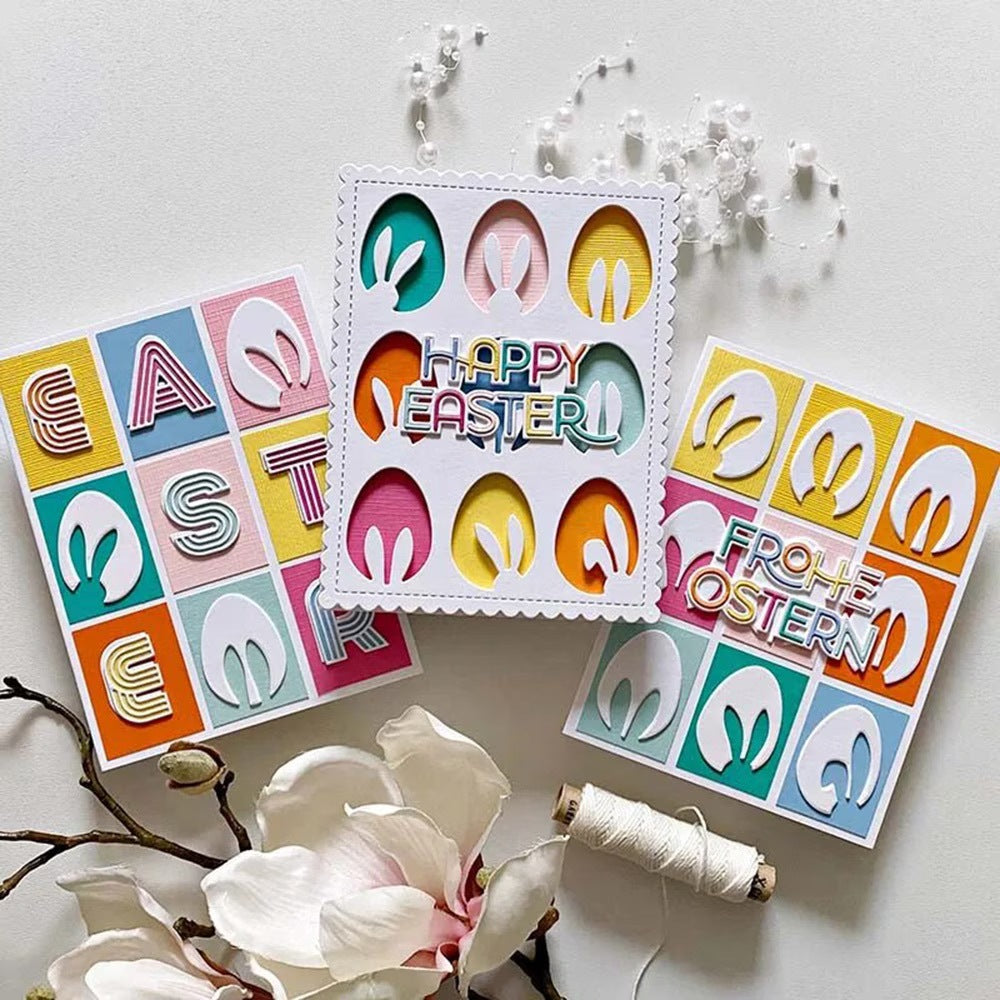 Easter Bunny Ear Eggs Background Board Cutting Dies