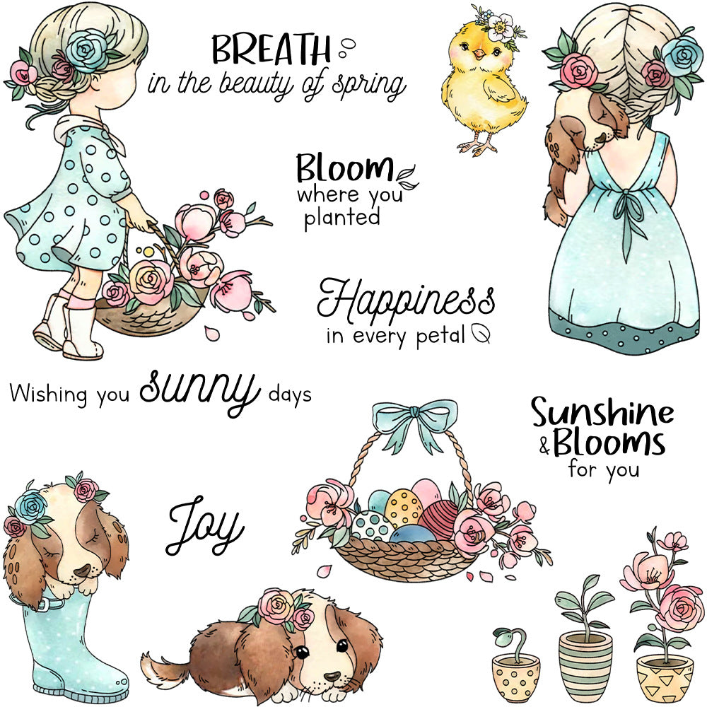 Cute Little Girl Clear Stamps