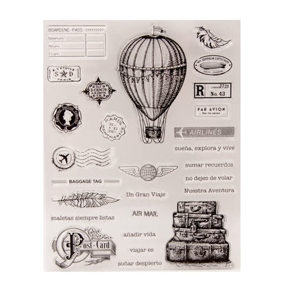 Travel Theme DIY Scrapbook Clear Stamps