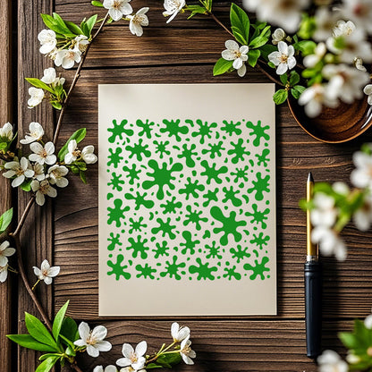 Bacterial Pattern DIY Painting Hollow Stencil