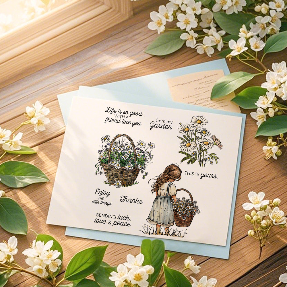 Girl Daisy Clear Stamps