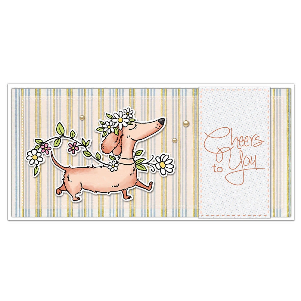 Cute Dachshund Dies & Stamps Set