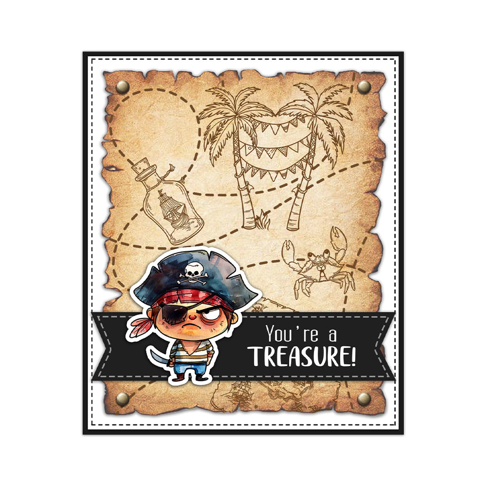 Cartoon Pirate Character Dies & Stamps Set
