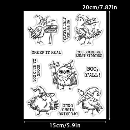 Halloween Cute Birds Dies & Stamps Set