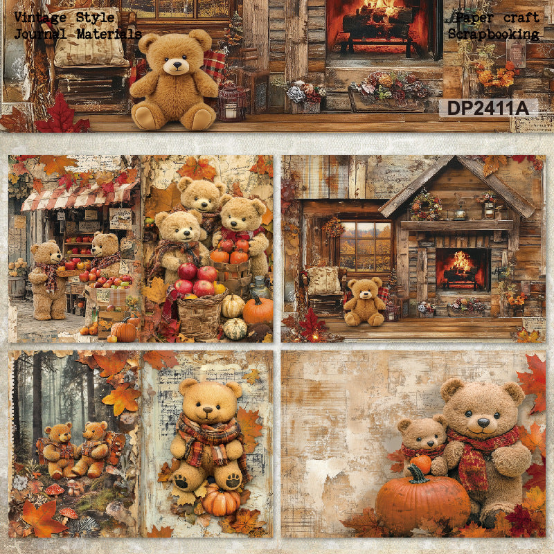 A5 Cute Bear Journal Scrapbook Paper