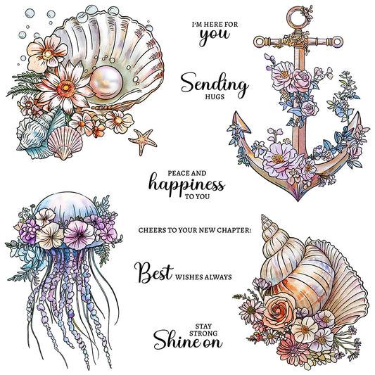 Shell Jellyfish Clear Stamps