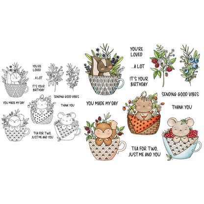 Teacup Animals Clear Stamps