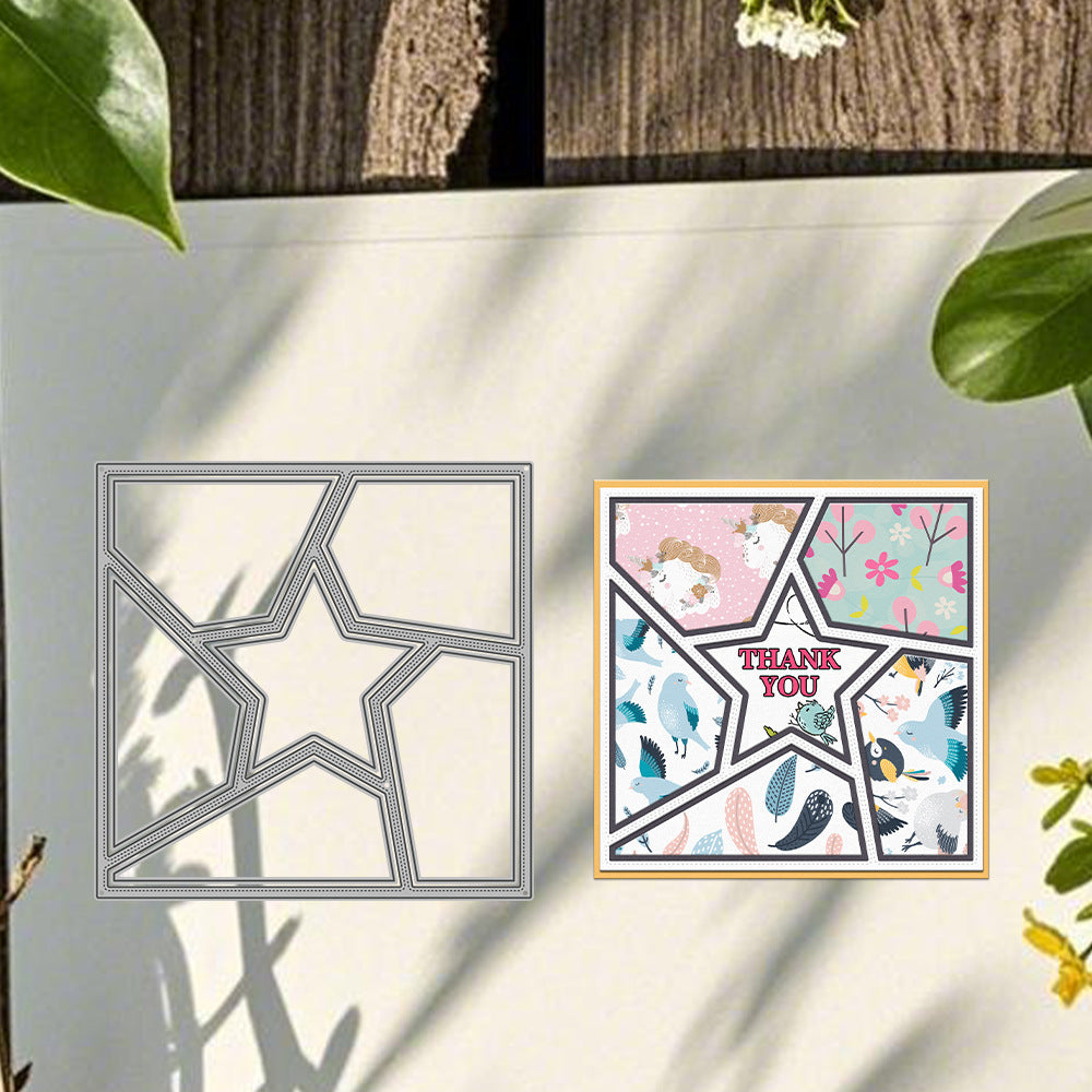 Pentagram Lattice Background Frame Metal Cutting Dies