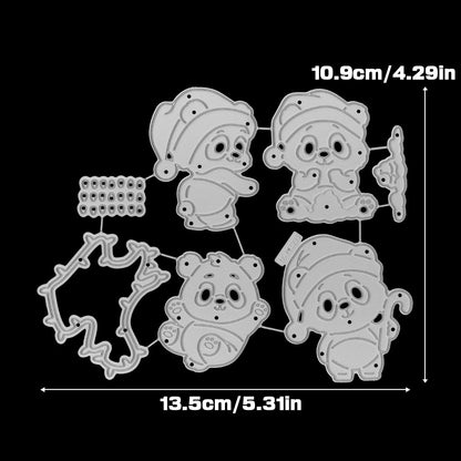 Christmas Panda Metal Cutting Dies