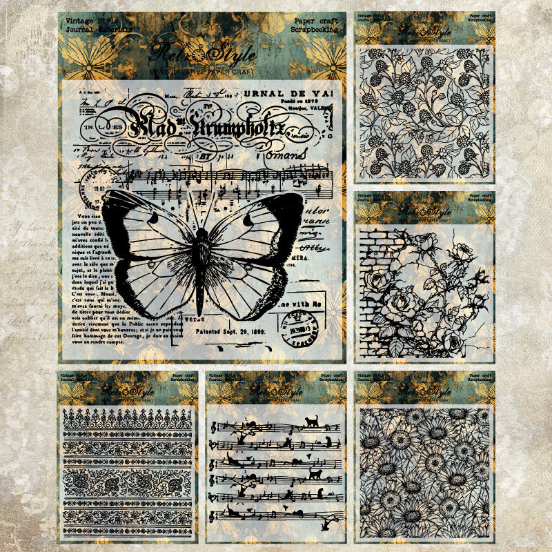 Vintage Style DIY Scrapbook Clear Stamps