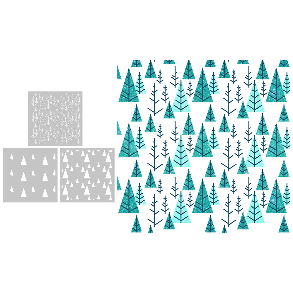 3 PCS Decorative Background DIY Painting Hollow Stencil