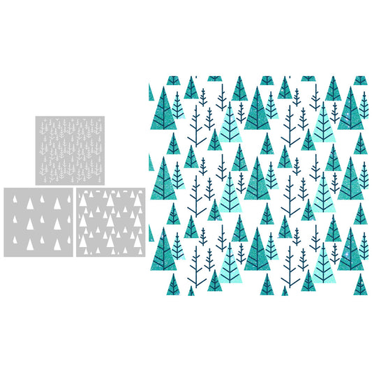 3 PCS Decorative Background DIY Painting Hollow Stencil