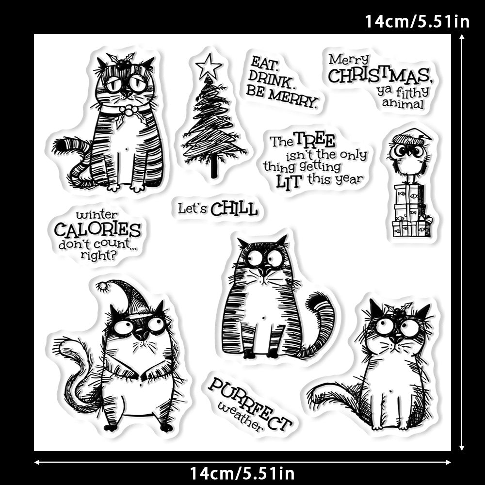 Christmas Cats Dies & Stamps Set