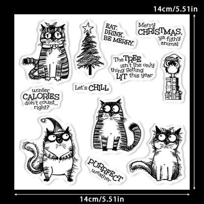 Christmas Cats Dies & Stamps Set