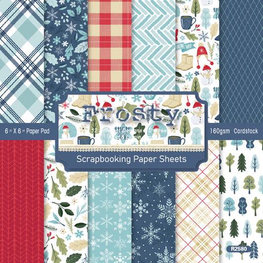24PCS 6" Frosty Scrapbook Paper & Cardstock