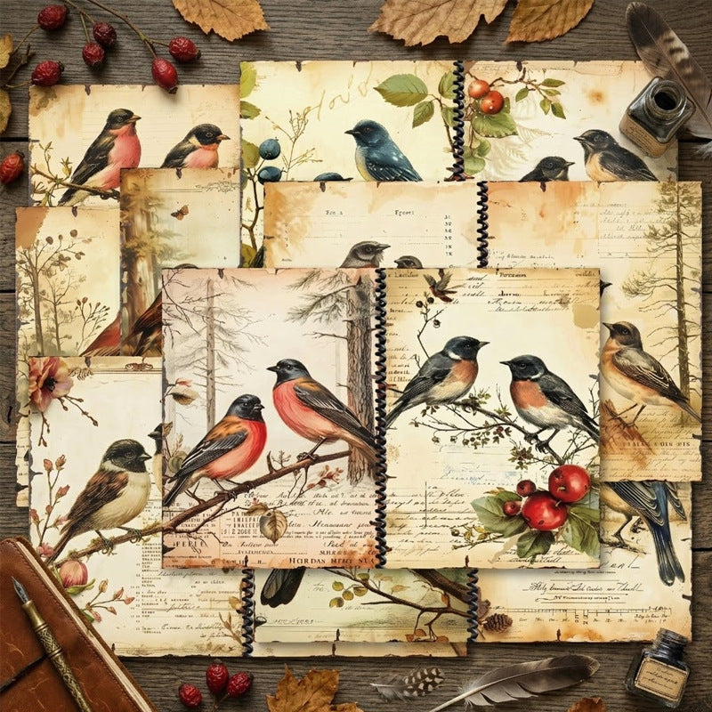 A5 Vintage Birds Journal Scrapbook Paper
