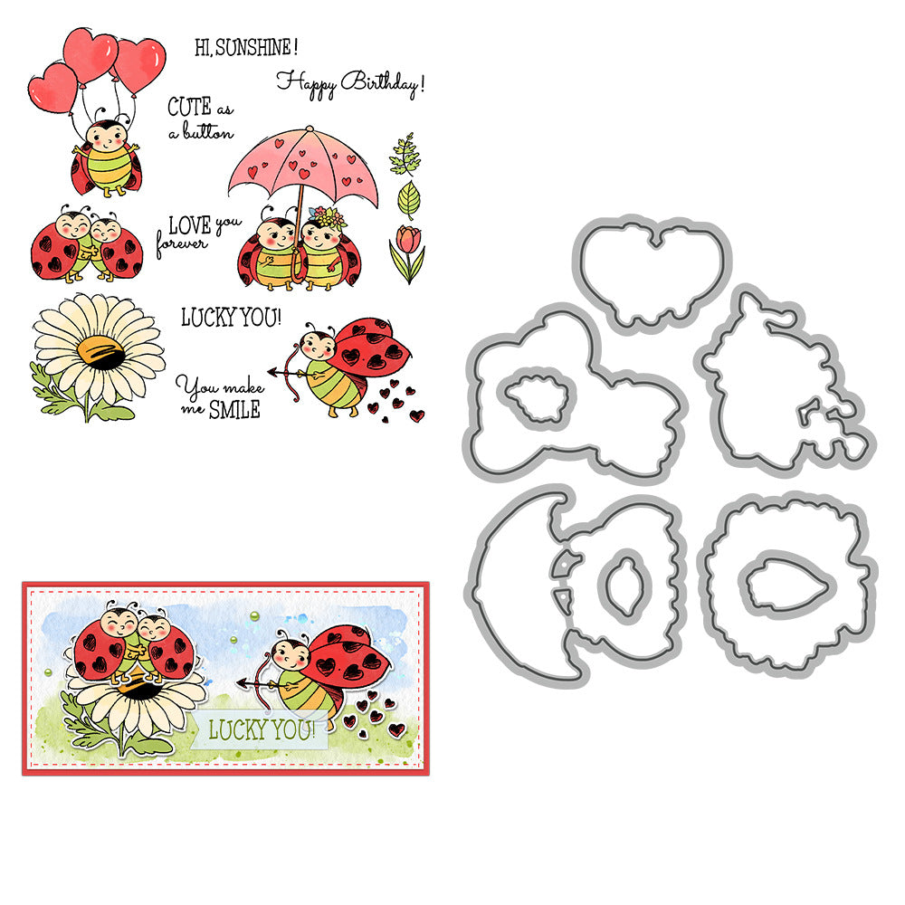 Valentine's Day Ladybug Dies & Stamps Set