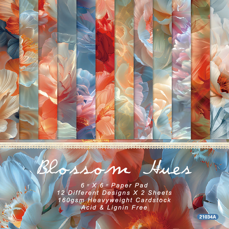 24PCS 6" Blossom Hues Scrapbook Paper & Cardstock