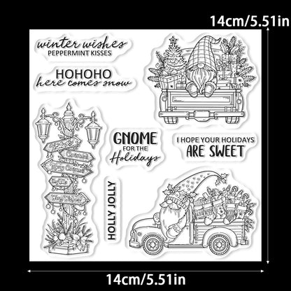 Christmas Gnome Car Dies & Stamps Set