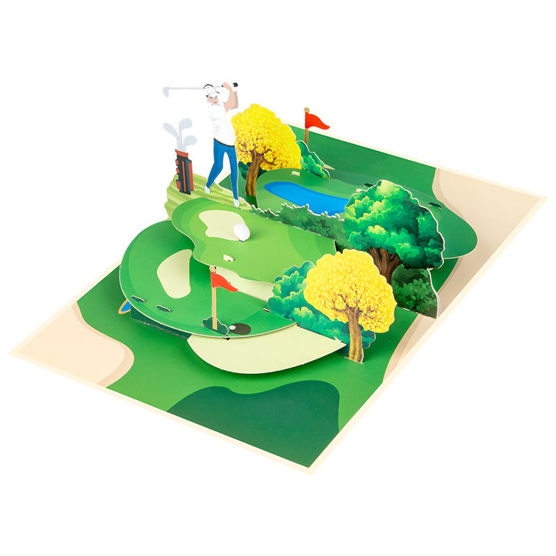 3D Creative Golf Pop-Up Greeting Card