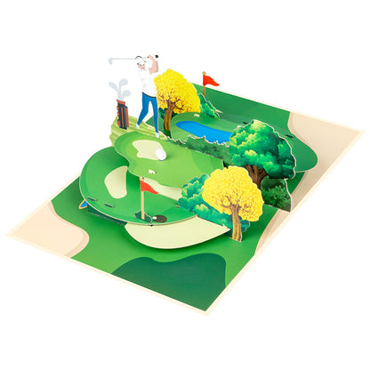 3D Creative Golf Pop-Up Greeting Card