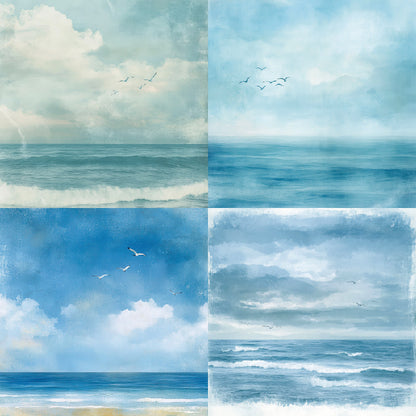 24PCS 6" Coastal Breeze Scrapbook Paper & Cardstock