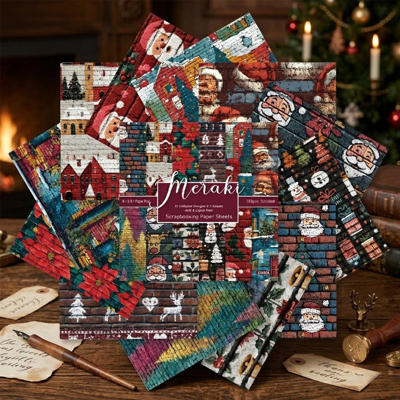 24PCS 6" Christmas Background Scrapbook Paper & Cardstock