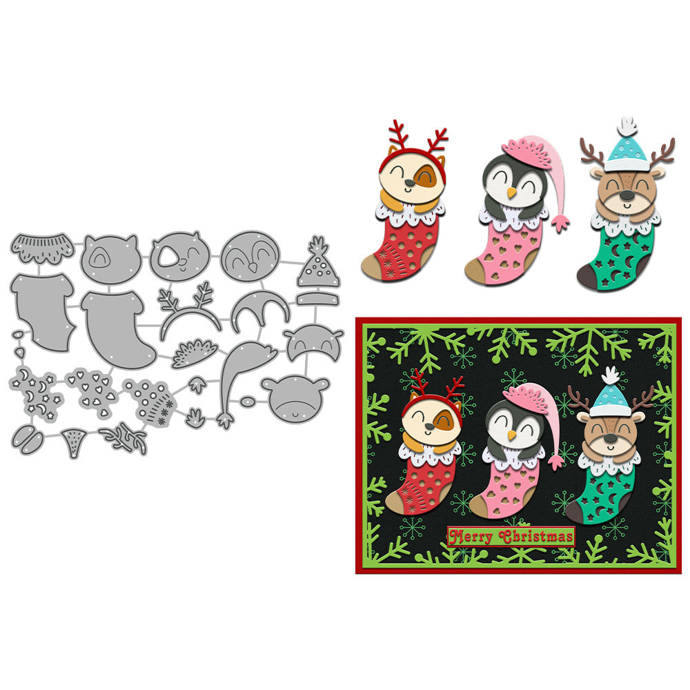 Christmas Stockings Animals Metal Cutting Dies