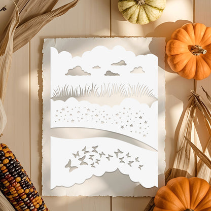 Clouds Stars Butterflies DIY Painting Hollow Stencil
