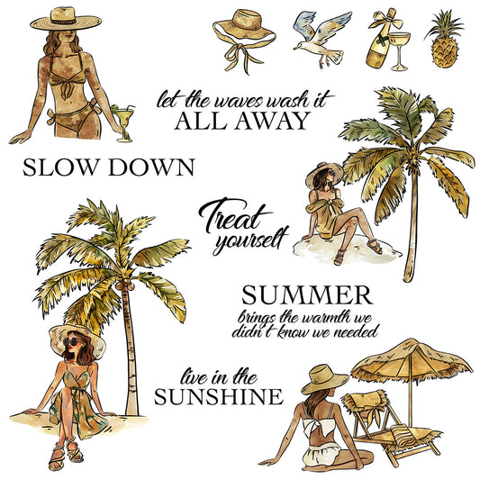 Beach Girl Clear Stamps