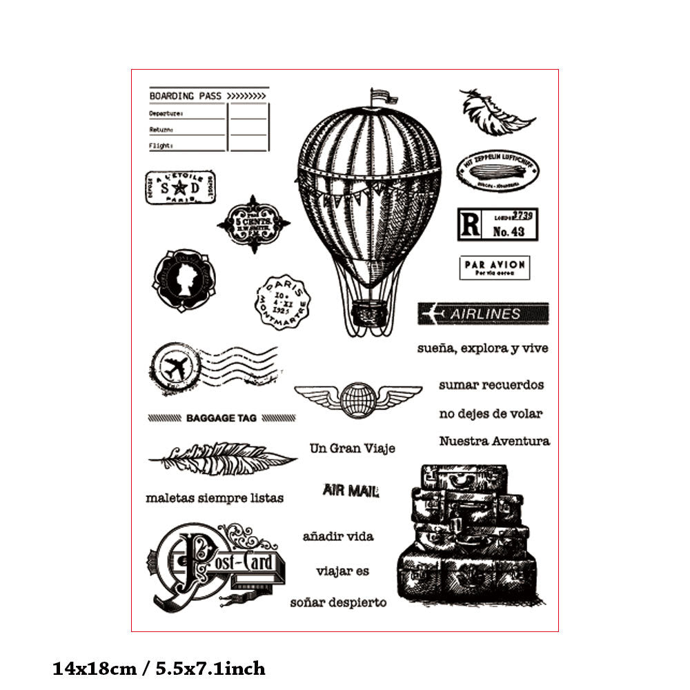Travel Theme DIY Scrapbook Clear Stamps