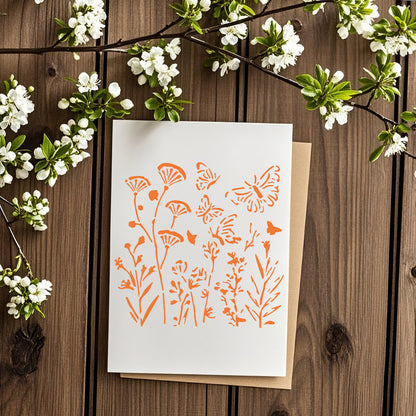 Flowers and Butterflies DIY Painting Hollow Stencil
