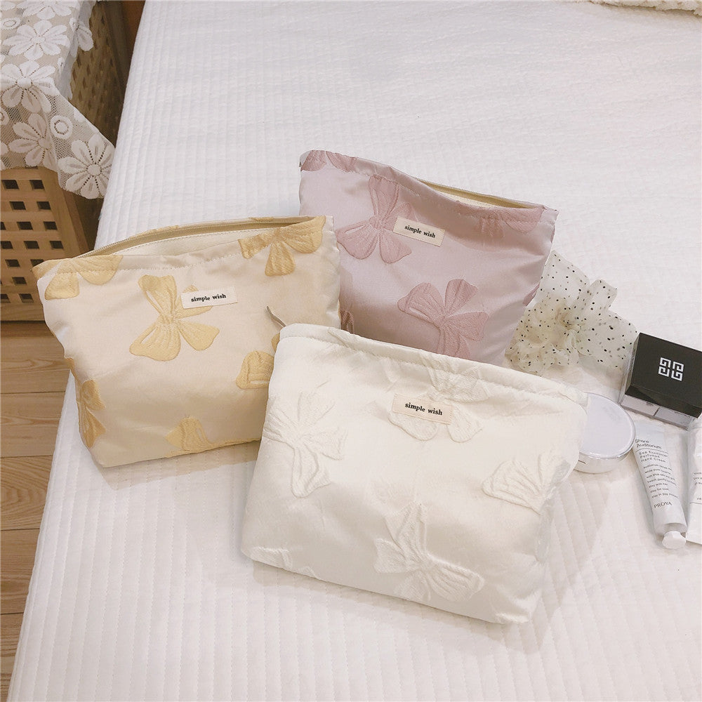 Bowknot Elegant Jacquard Cosmetic Bag