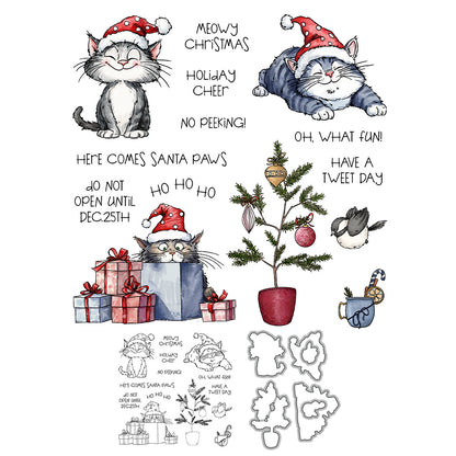 Festive Cats Dies & Stamps Set