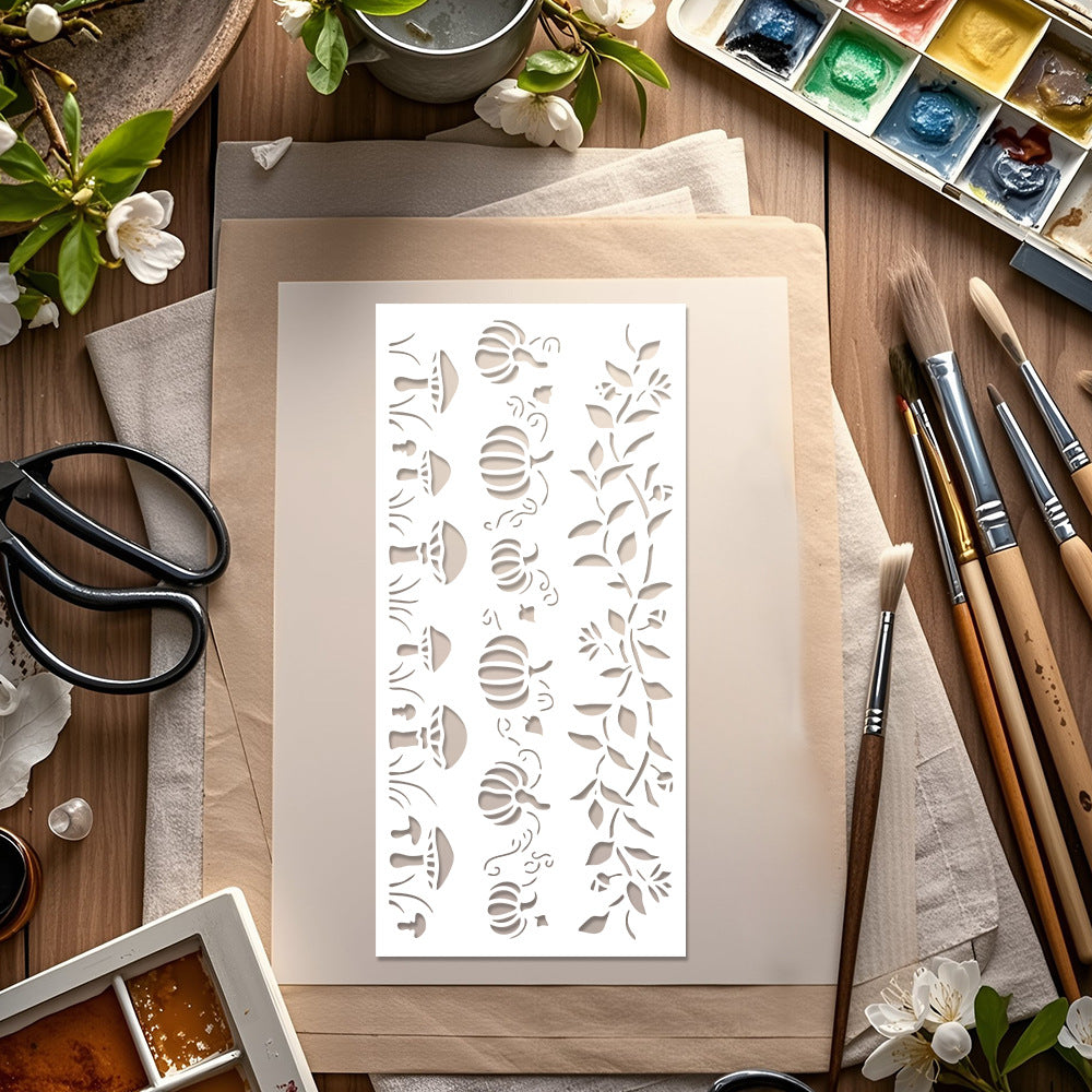 Pumpkin and Mushroom Pattern DIY Painting Hollow Stencil