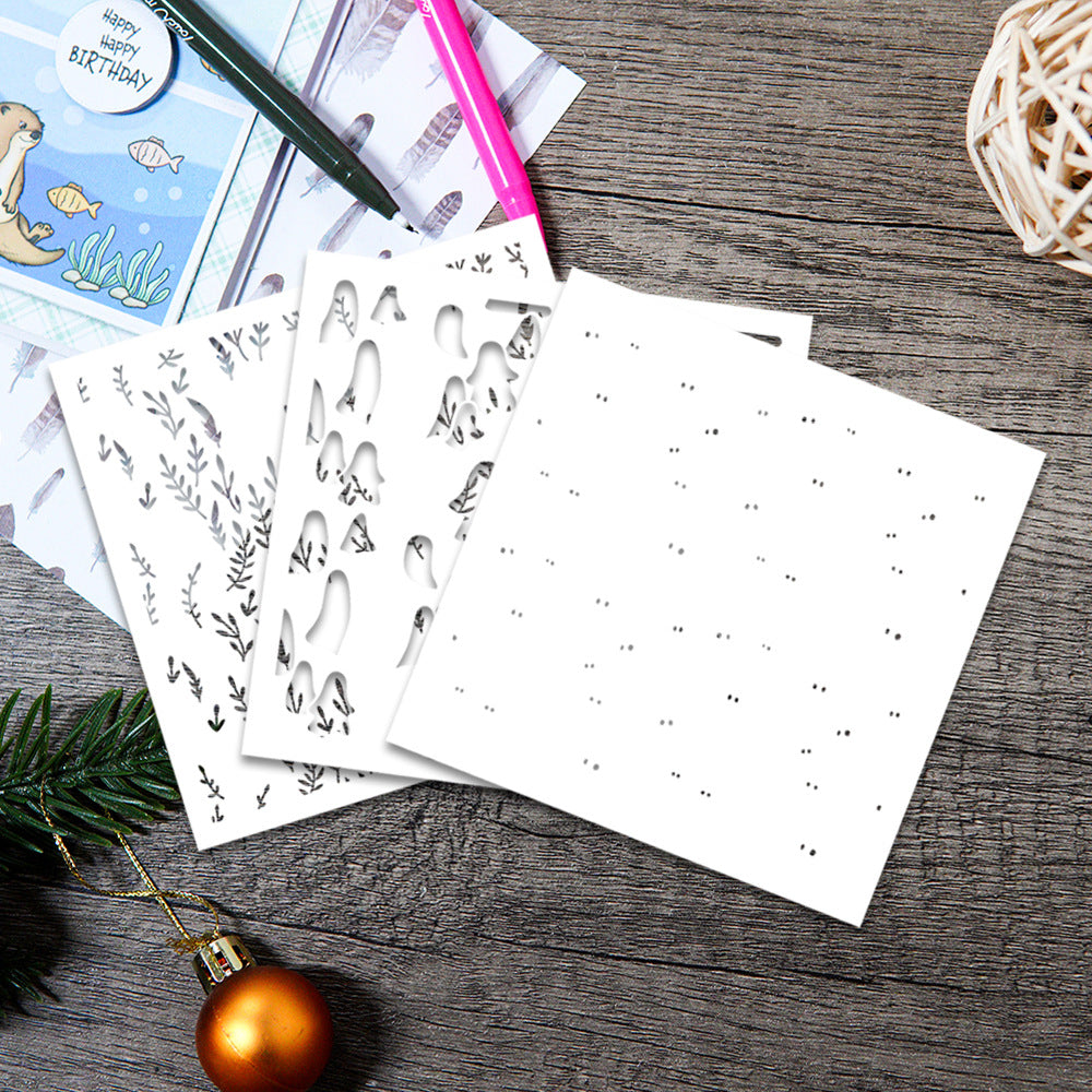 3 PCS Creative Patterns DIY Painting Hollow Stencil