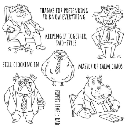 Office Animals Clear Stamps