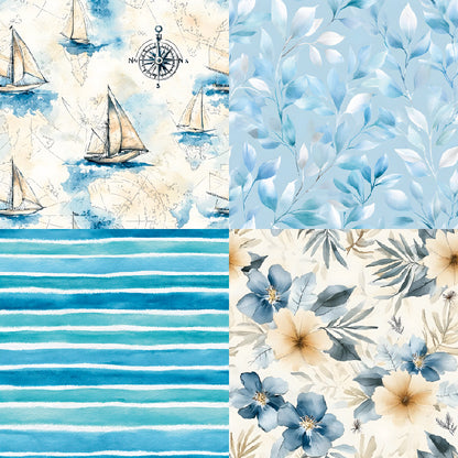 24PCS 6" Beach Scrapbook Paper & Cardstock