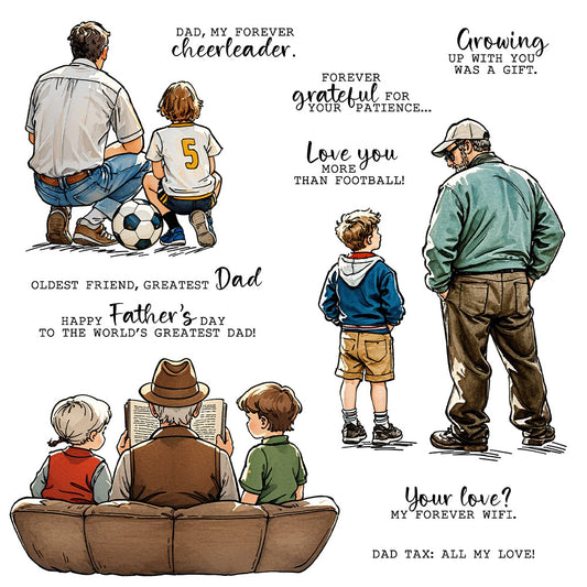 Father-Son Relationship Dies & Stamps Set