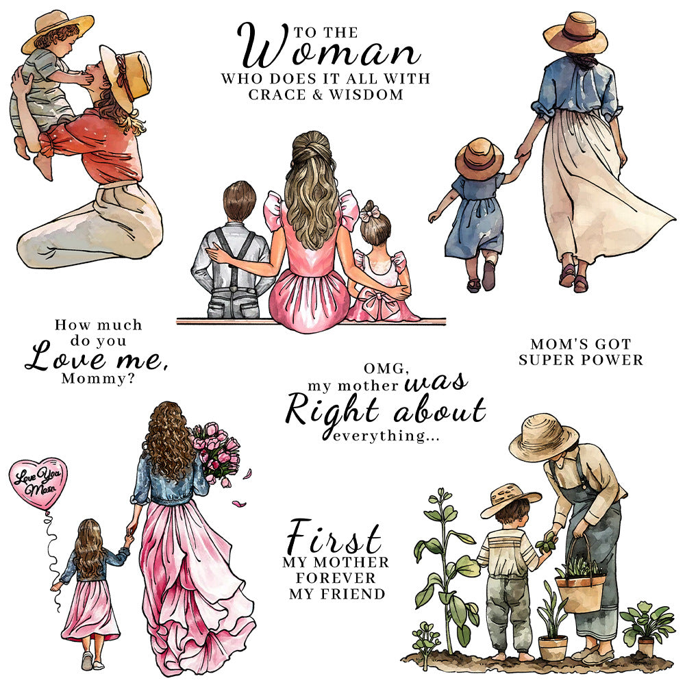 Mom And Kids Clear Stamps