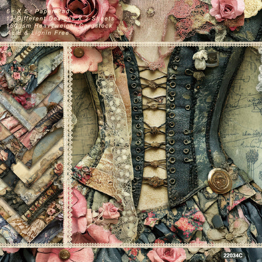 24PCS 6" Women's Dress Scrapbook Paper & Cardstock