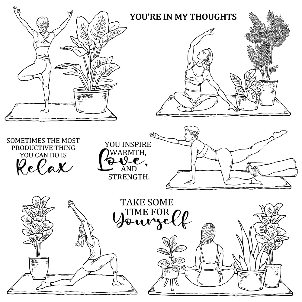 Women's Exercise Yoga Dies & Stamps Set