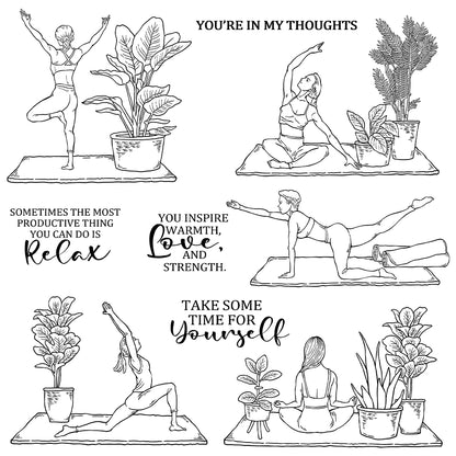 Women's Exercise Yoga Dies & Stamps Set