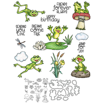 Lotus Pond Frog Dies & Stamps Set