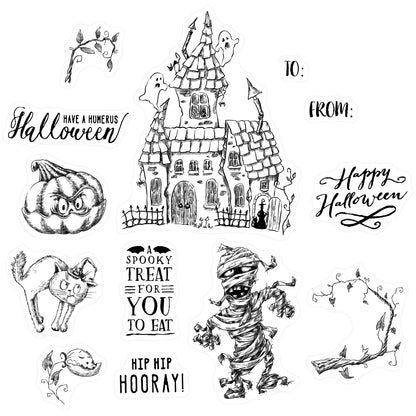 Halloween Theme Dies & Stamps Set