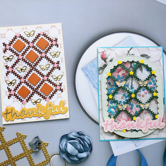 Floral and Leaf Square Decorations Cutting Dies