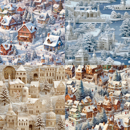 24PCS 6" Snowy Villages Scrapbook Paper & Cardstock