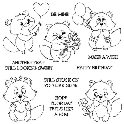 Valentine's Day Raccoon Dies & Stamps Set