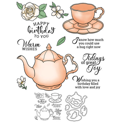 Afternoon Tea Time Dies & Stamps Set
