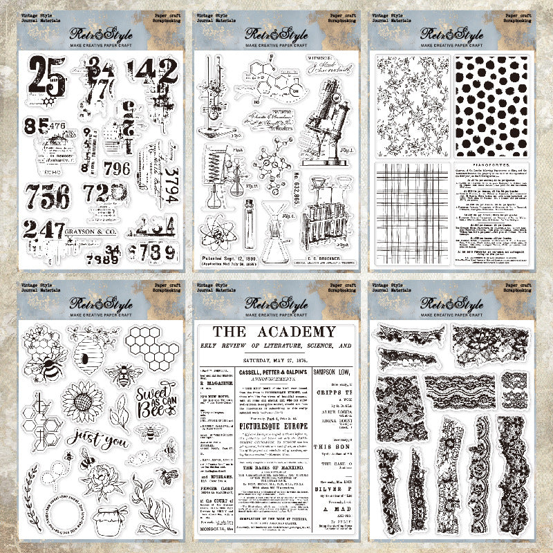 Vintage Background DIY Scrapbook Clear Stamps